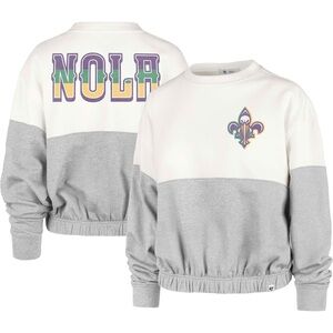 47 Brand New Orleans Pelicans Cropped Colorblock Sweatshirt Women’s Large NOLA